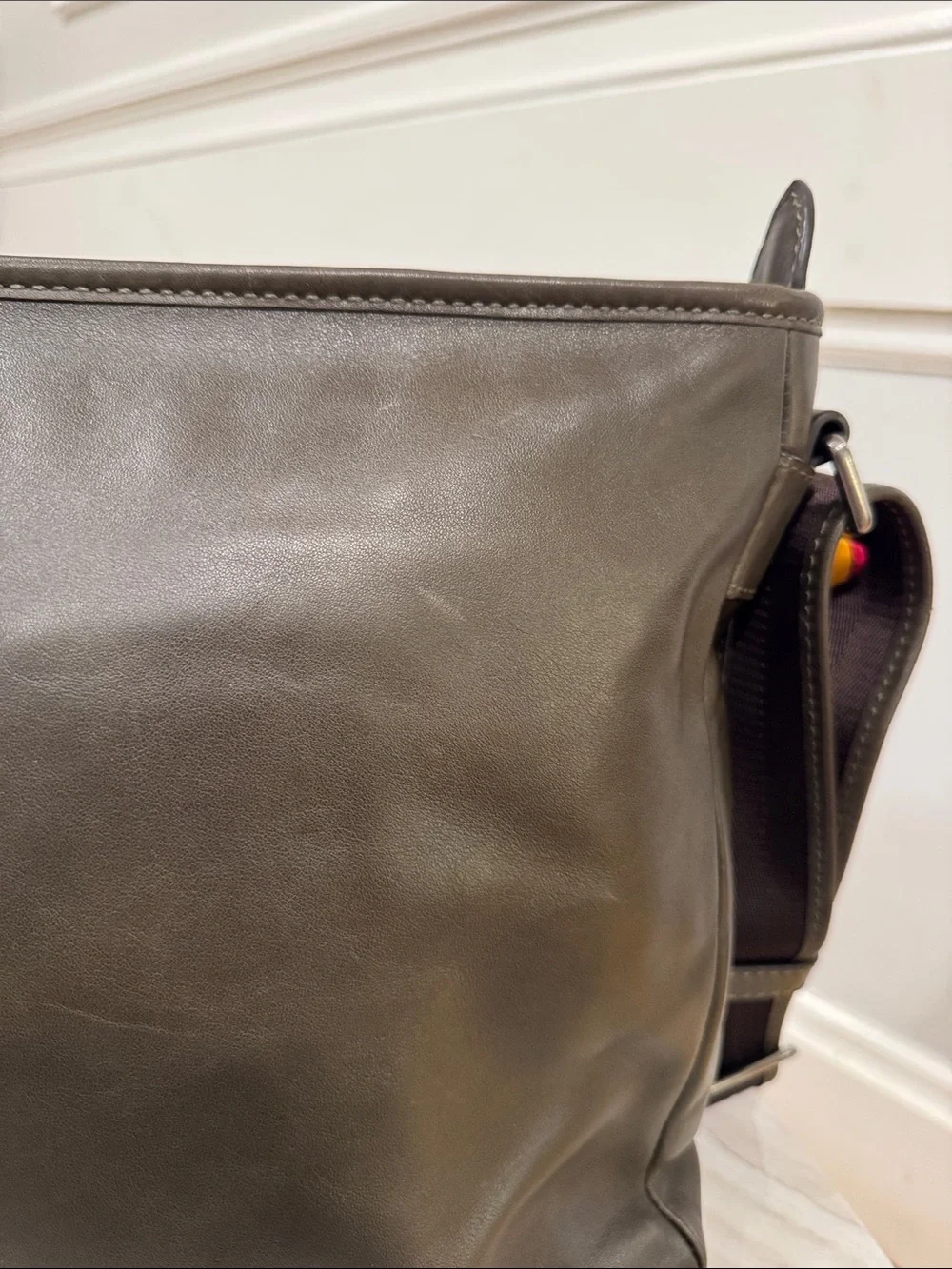 Coach Bag Messenger Dark Olive Green Leather Crossbody Bag